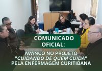 Avanço no Projeto “Cuidando de Quem Cuida” pela Enfermagem Curitibana