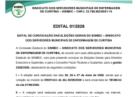 EDITAL DE CONVOCAÇÃO DAS ELEIÇÕES GERAIS DO SISMEC 01/2026 EDITAL DE CONVOCAÇÃO DAS ELEIÇÕES GERAIS DO SISMEC 01/2026